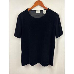 Women’s Kathy Ireland XL Black Velvet Short Sleeve Shirt